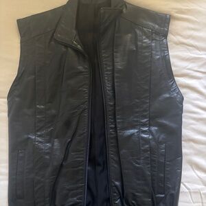 Woman’s Black leather vest